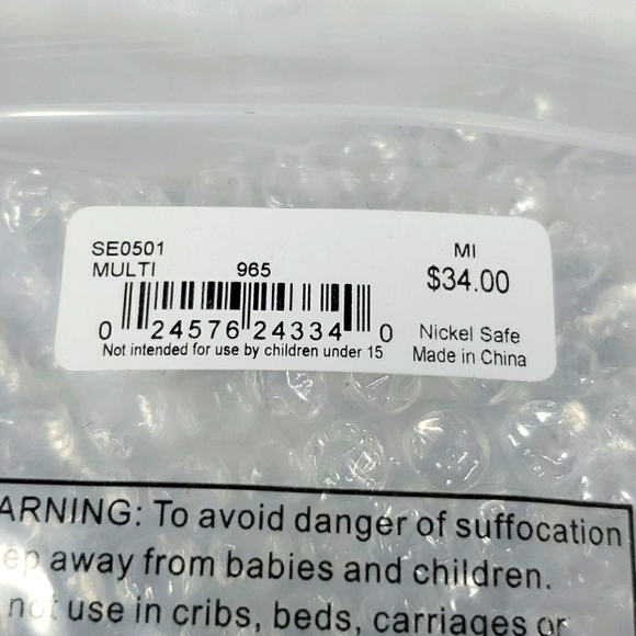 The Sak Stone & Metal Linear Post Back Earrings , Silver/Multi - Picture 3 of 4